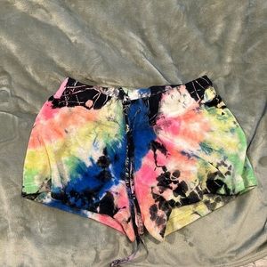 tie dye hard tail shorts